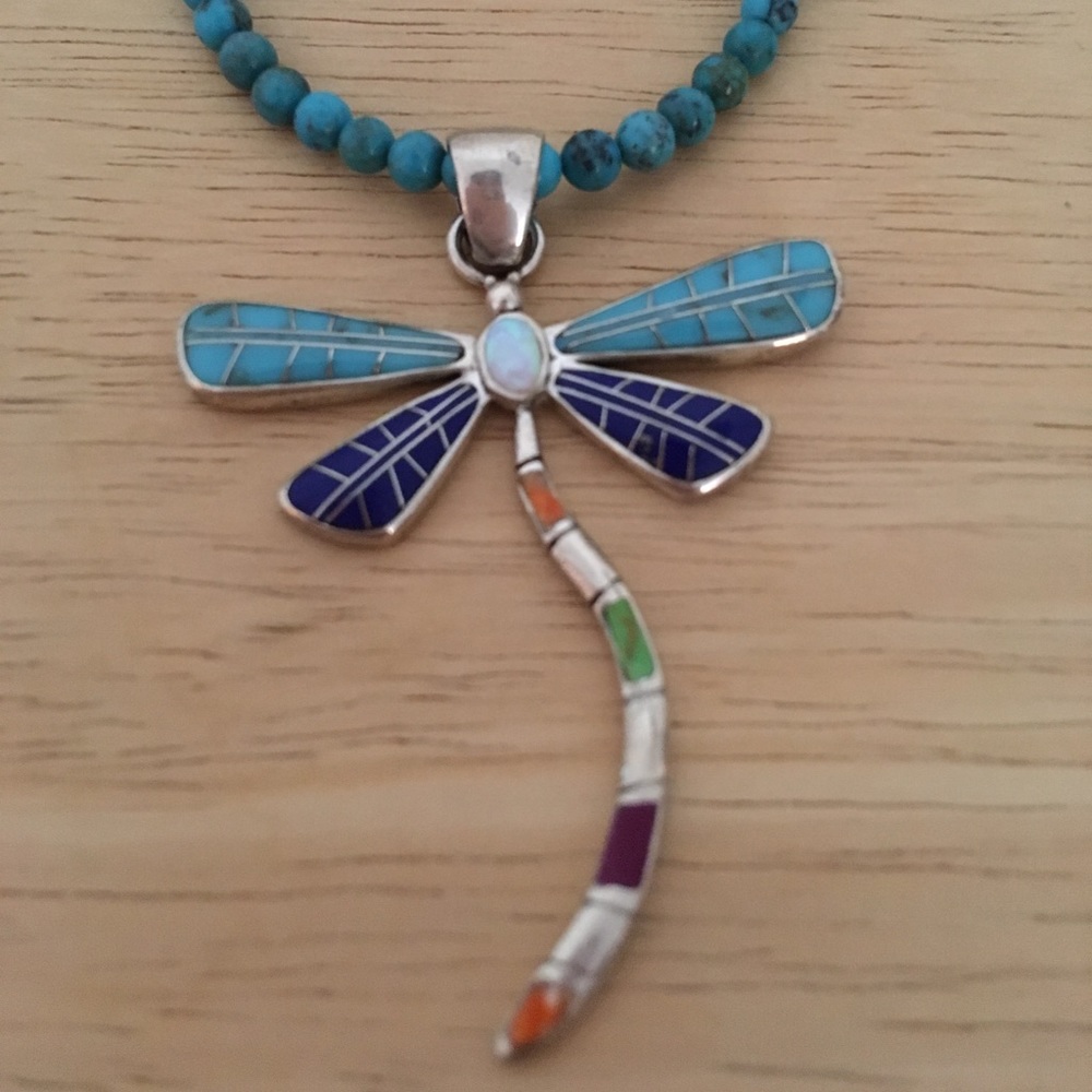 Sterling Silver Dragonfly Necklace and Bracelet